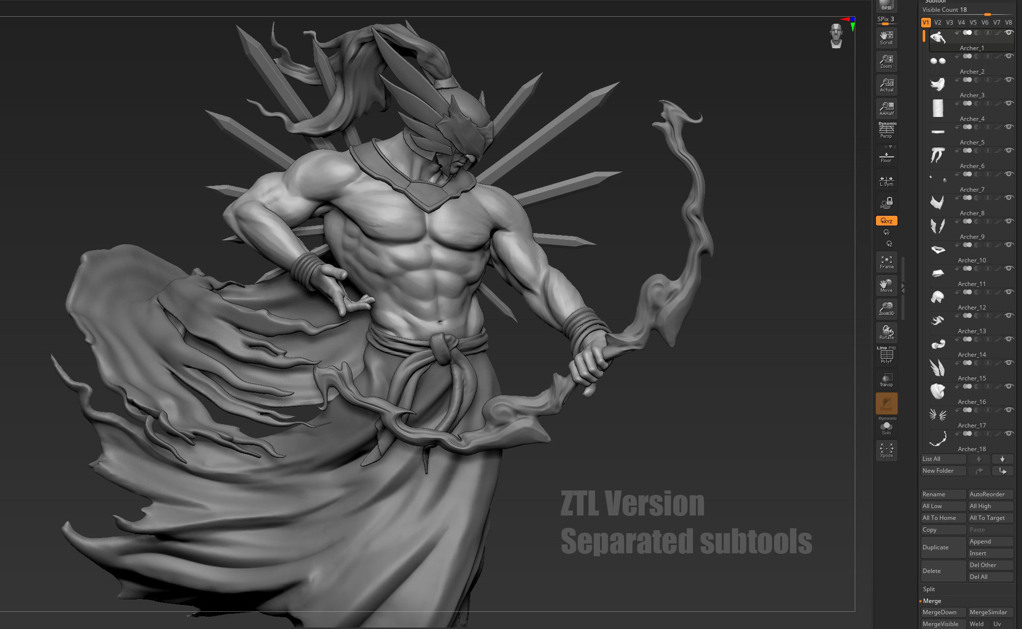 Archer Statue 3D print model_10