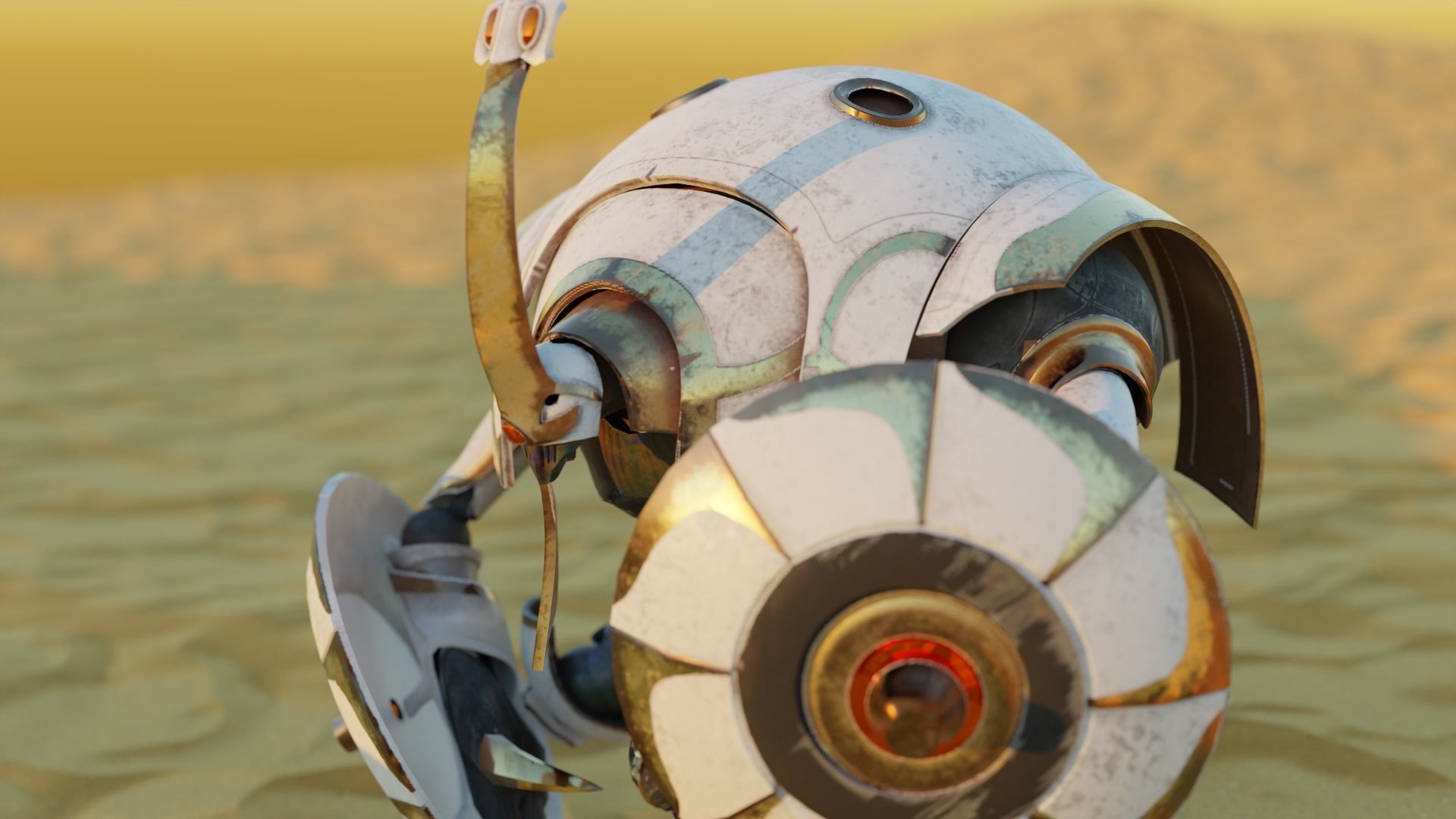 Scarab-Guardian of the Earth Low-poly 3D model_3