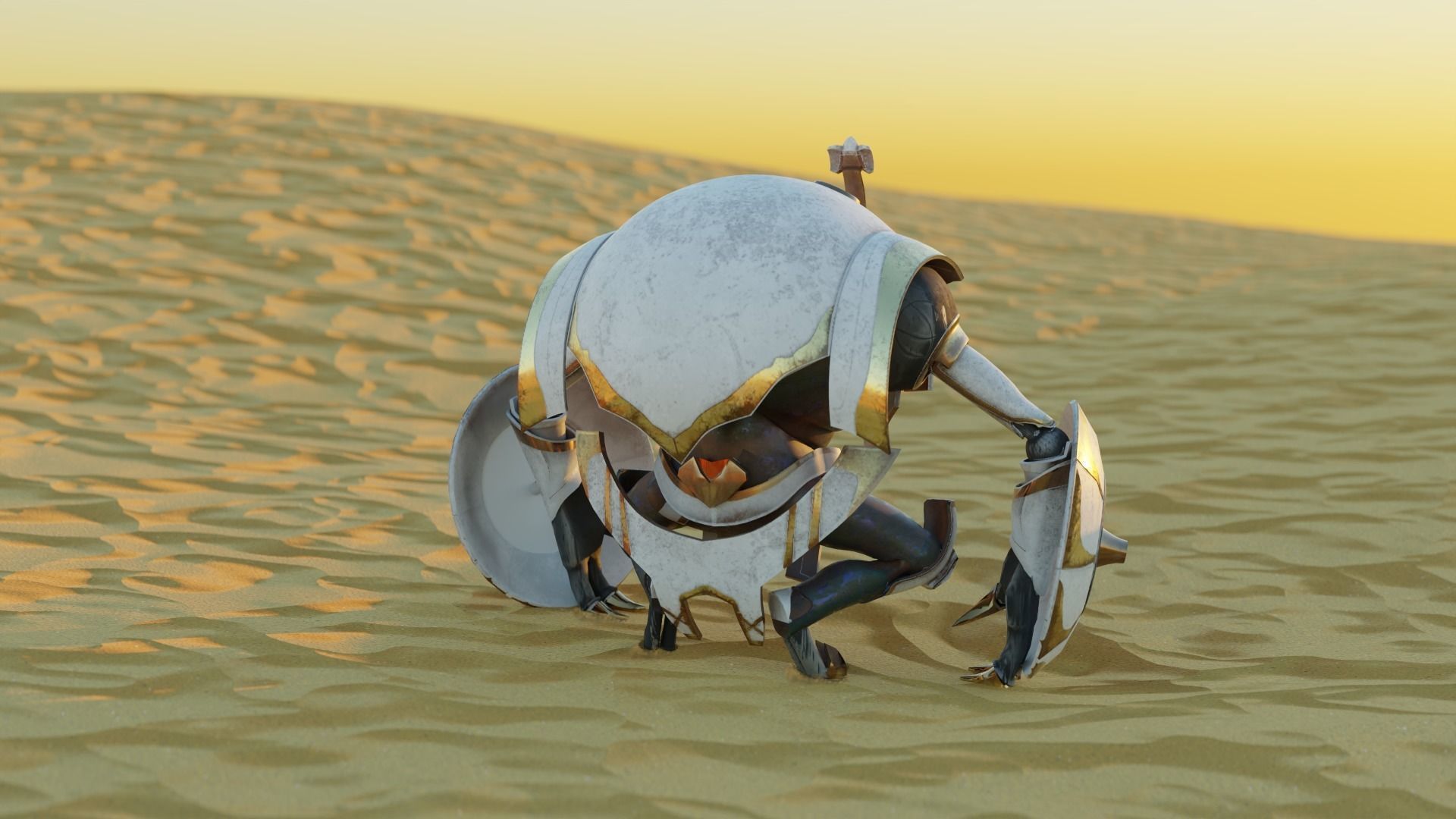 Scarab-Guardian of the Earth Low-poly 3D model_2