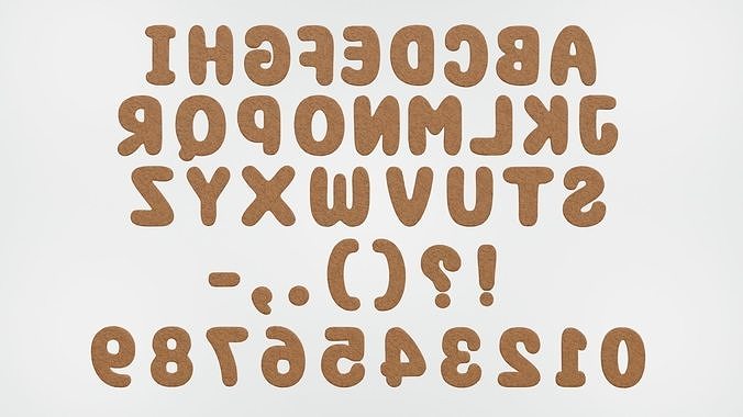 Gingerbread Christmas Cookie Alphabet Set 1 3D model 7