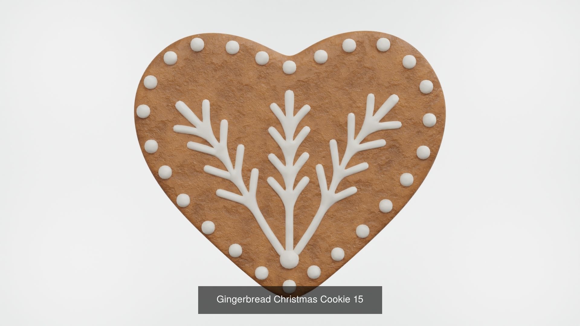 Gingerbread Christmas Cookie - Heart 3D Model Collection_4