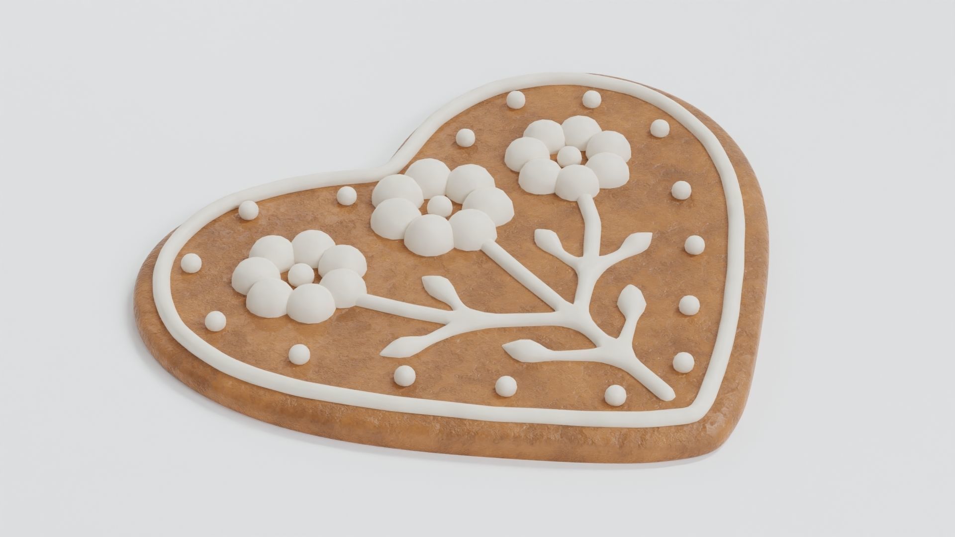Gingerbread Christmas Cookie - Heart 3D Model Collection_8
