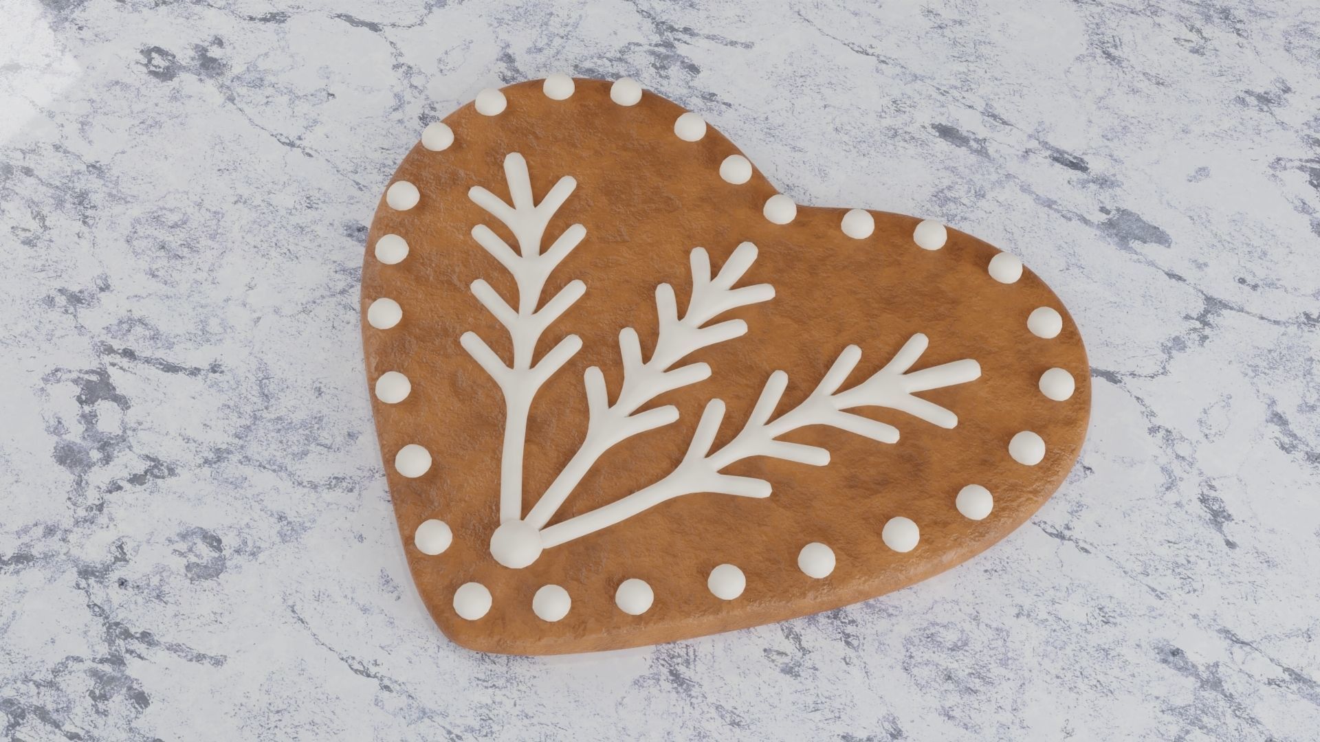 Gingerbread Christmas Cookie - Heart 3D Model Collection_6