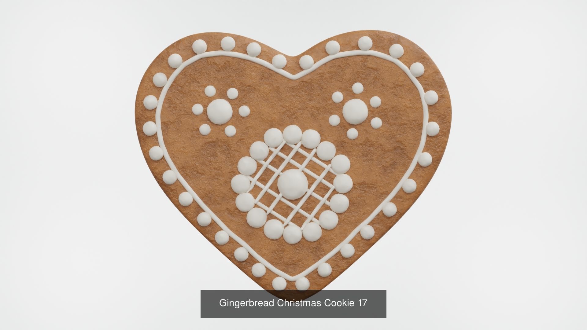 Gingerbread Christmas Cookie - Heart 3D Model Collection_10