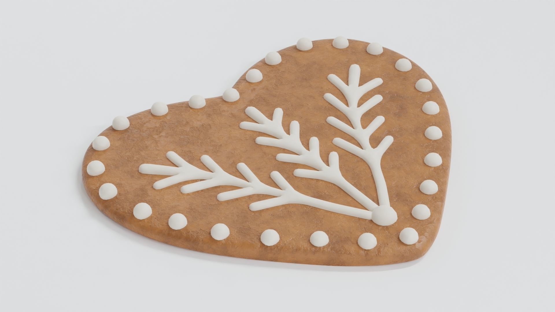 Gingerbread Christmas Cookie - Heart 3D Model Collection_5
