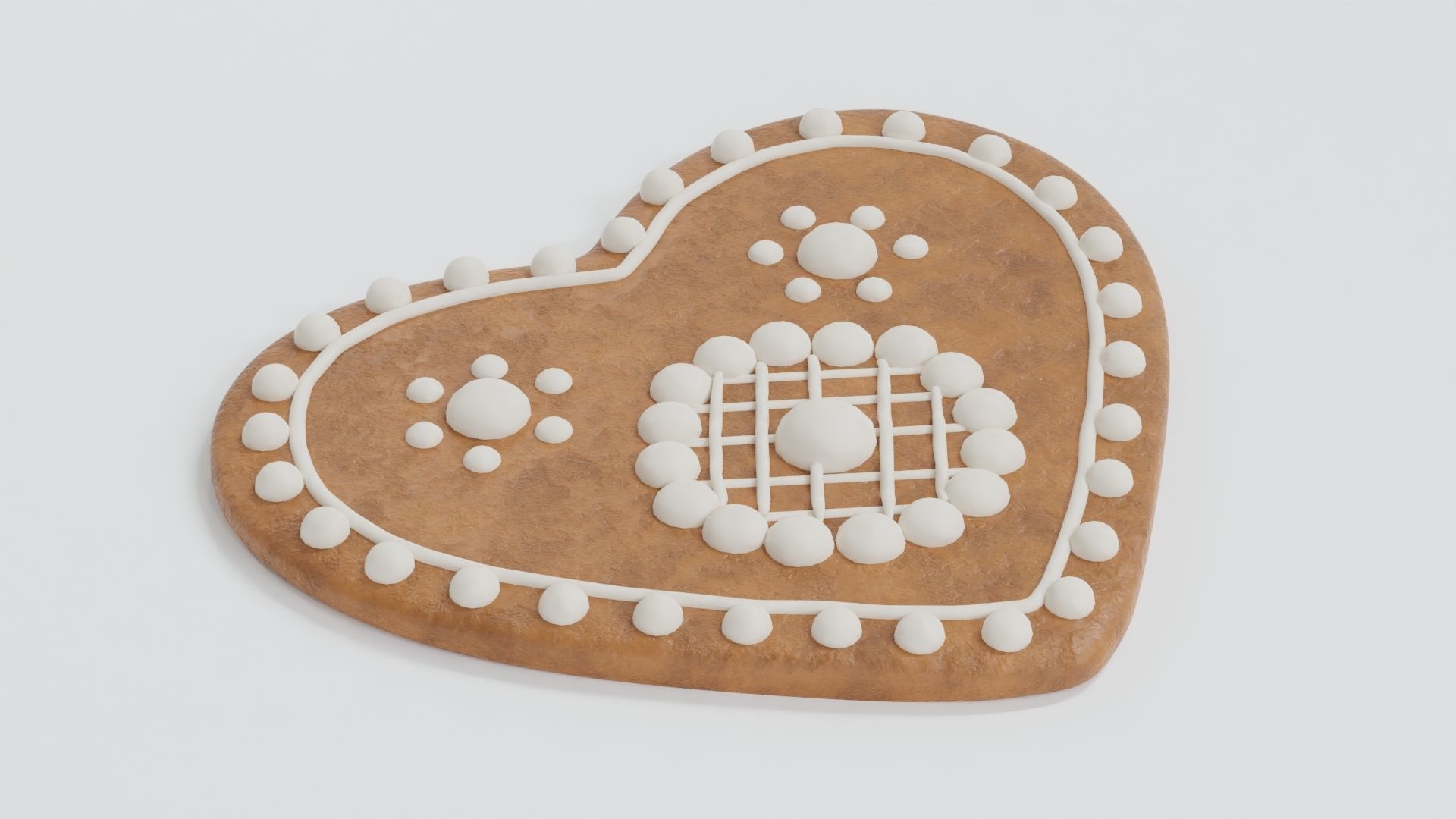 Gingerbread Christmas Cookie - Heart 3D Model Collection_12