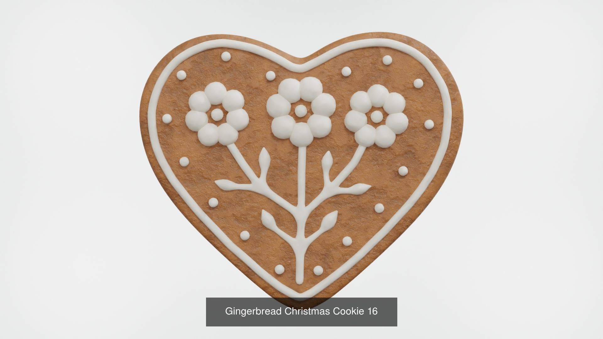 Gingerbread Christmas Cookie - Heart 3D Model Collection_7