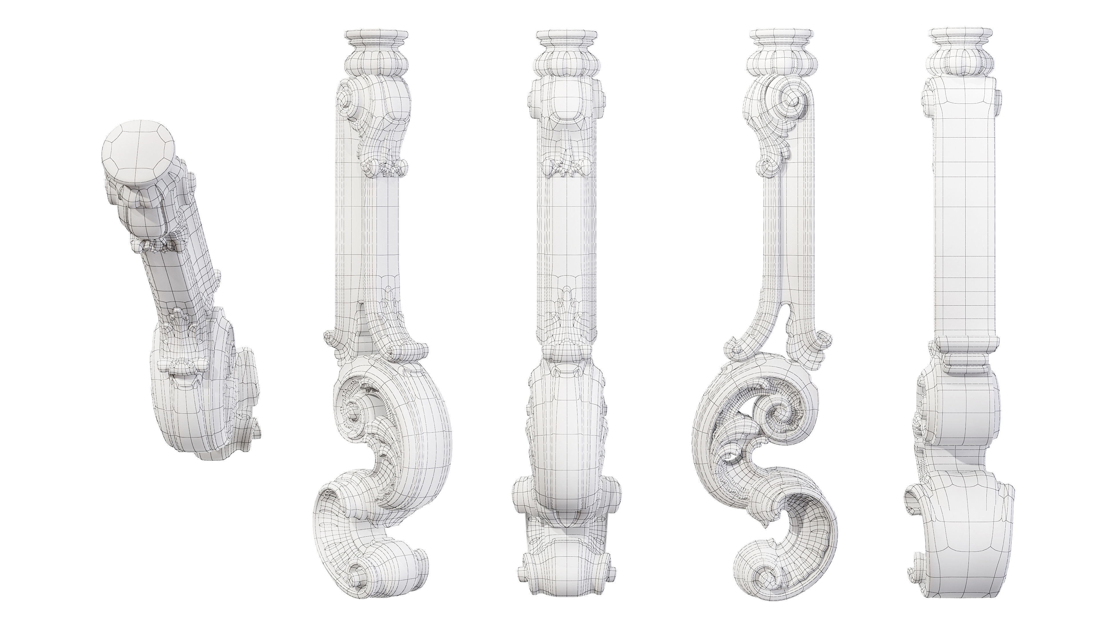 Classic leg 043 3D model_5