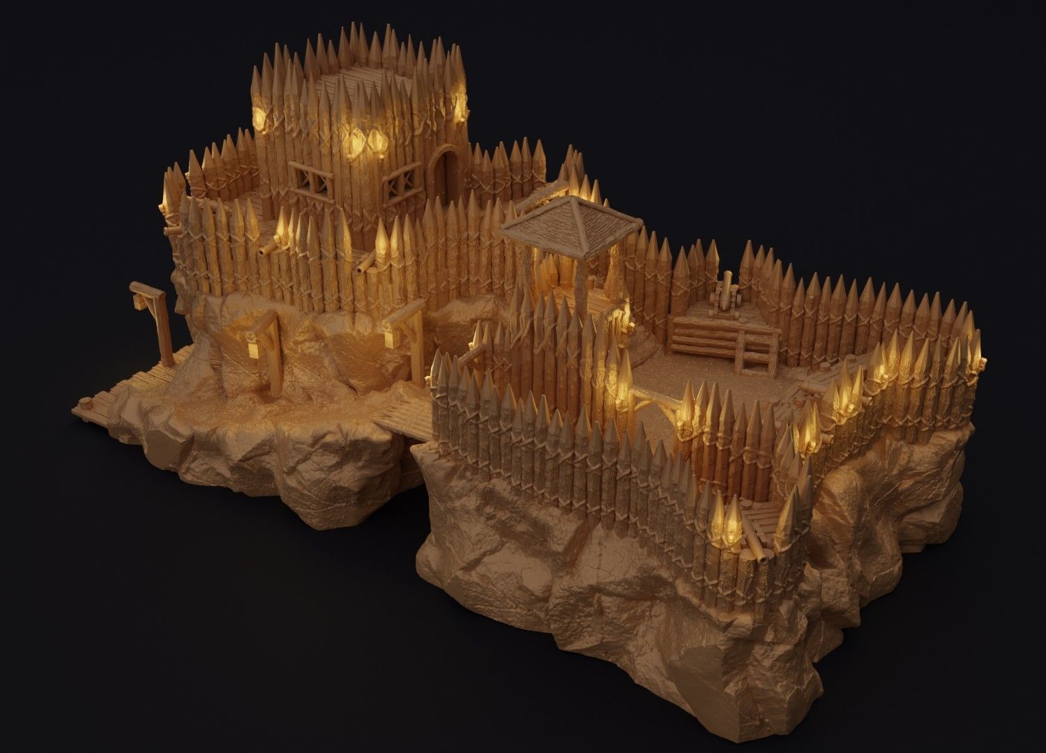 Small Pirate Fort Tabletop Terrain 28 MM 3D print model_2