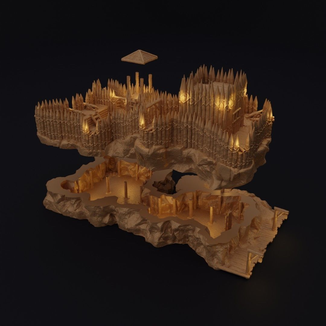 Small Pirate Fort Tabletop Terrain 28 MM 3D print model_7