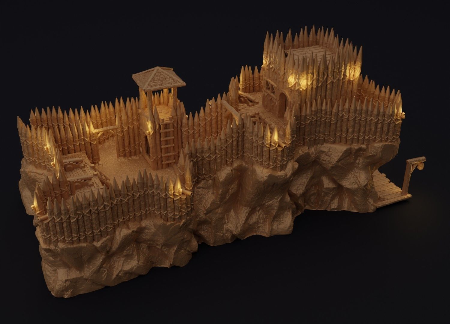 Small Pirate Fort Tabletop Terrain 28 MM 3D print model_3