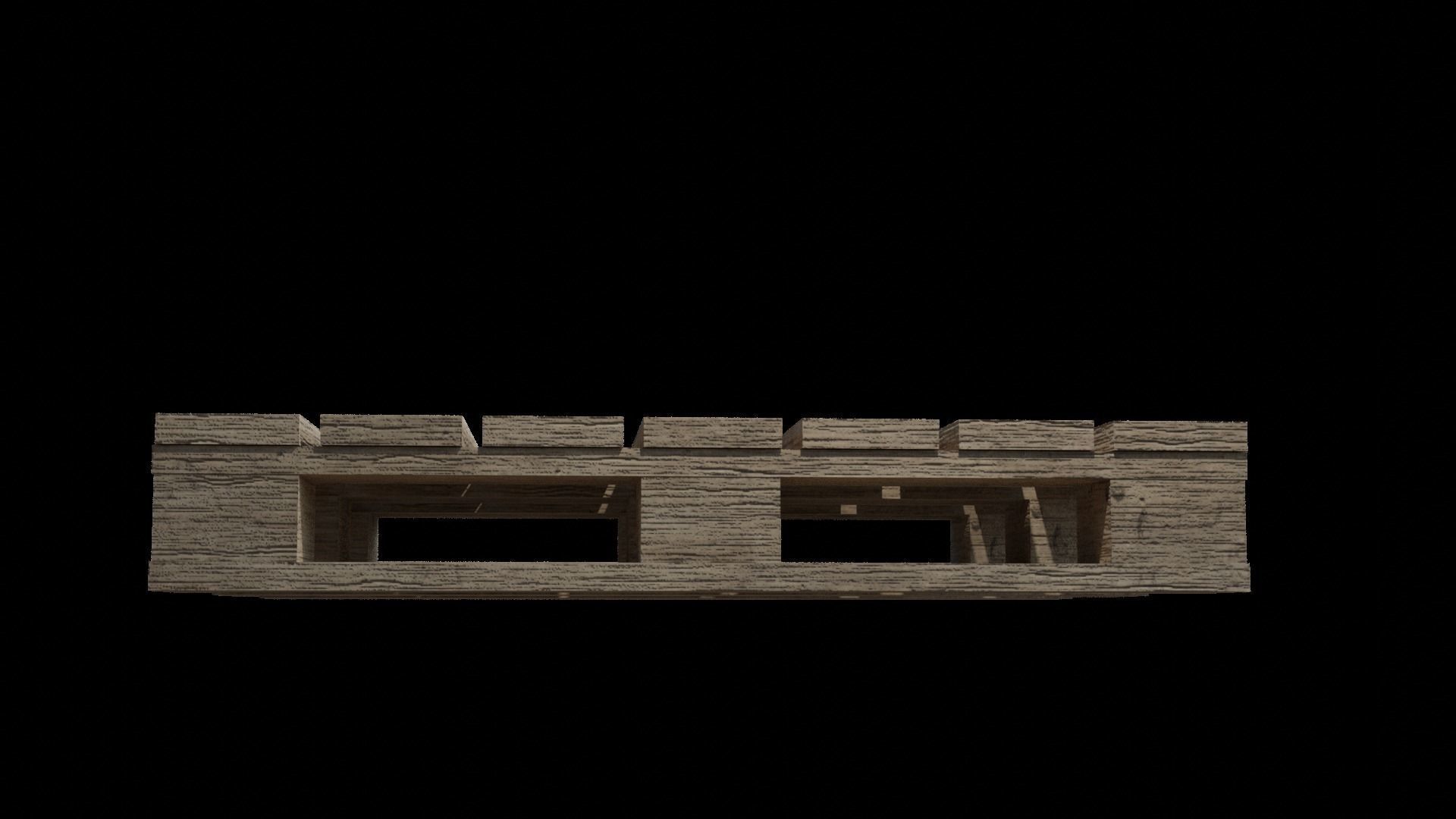 Wooden Pallet Low-poly 3D model_2