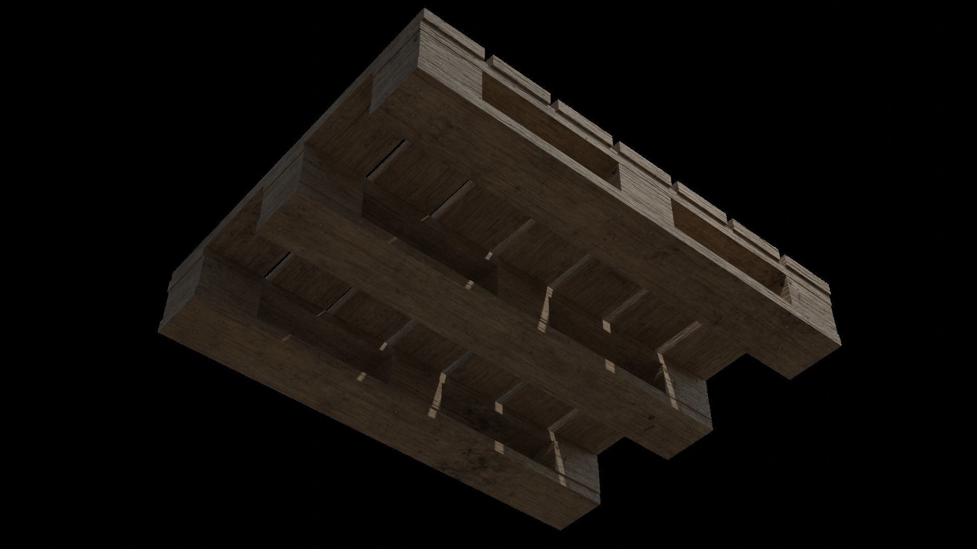 Wooden Pallet Low-poly 3D model_3