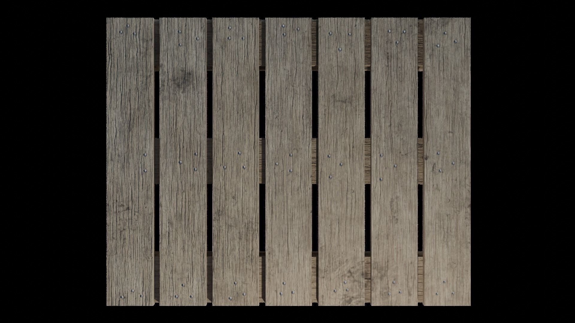 Wooden Pallet Low-poly 3D model_1