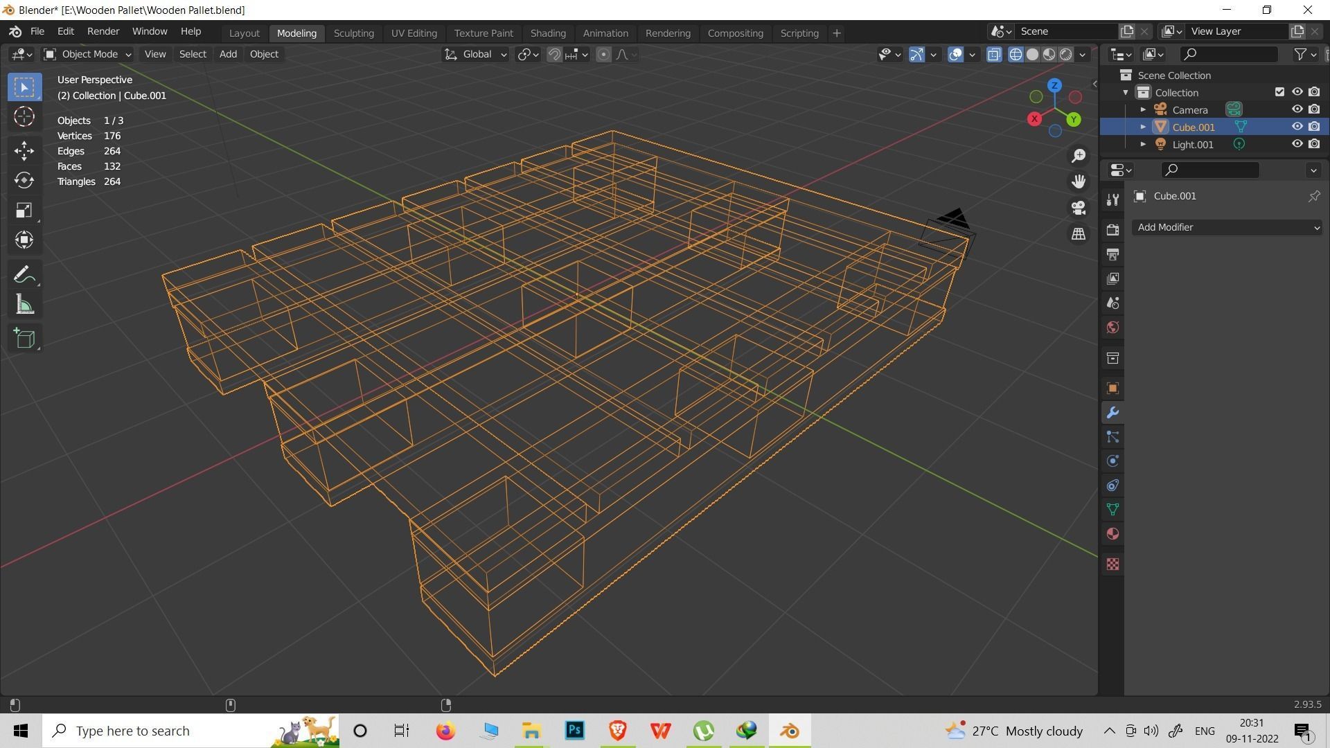 Wooden Pallet Low-poly 3D model_8