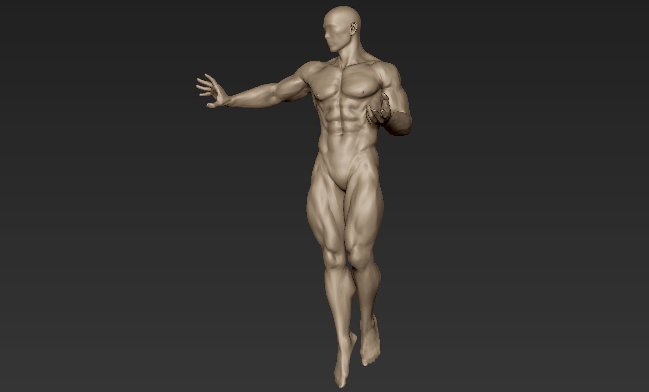 Superhero Figure Pose 4 3D model_3