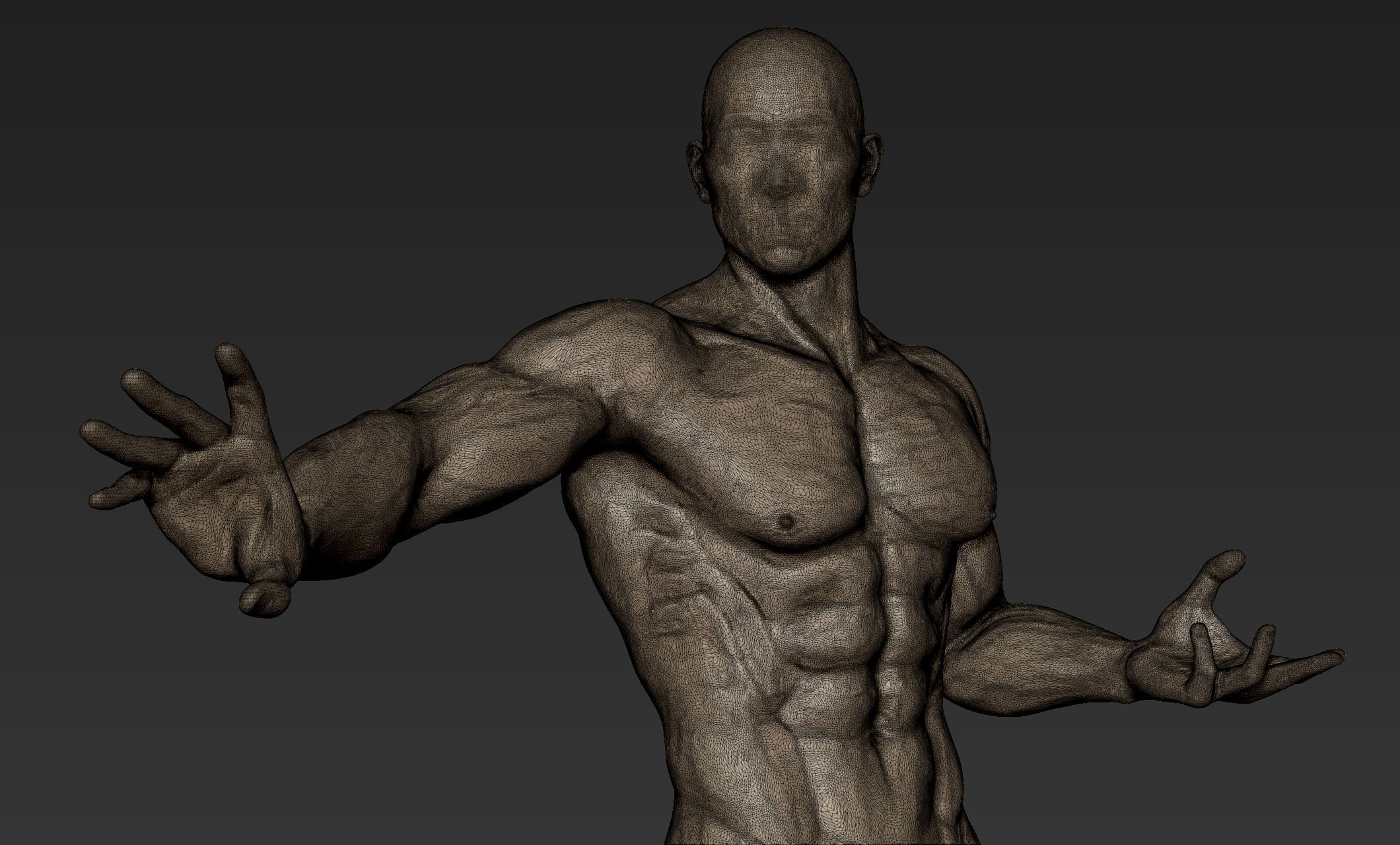 Superhero Figure Pose 4 3D model_9