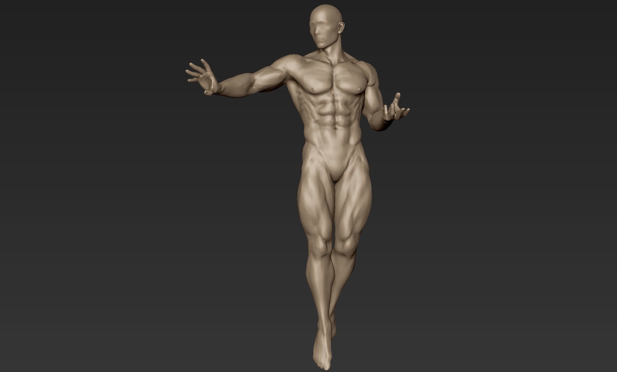 Superhero Figure Pose 4 3D model_2