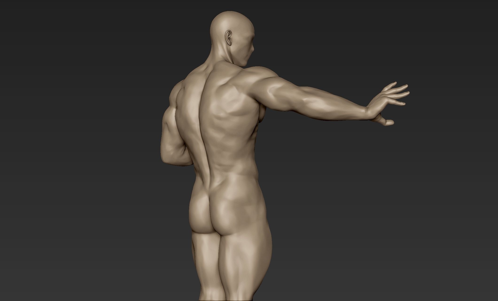 Superhero Figure Pose 4 3D model_5