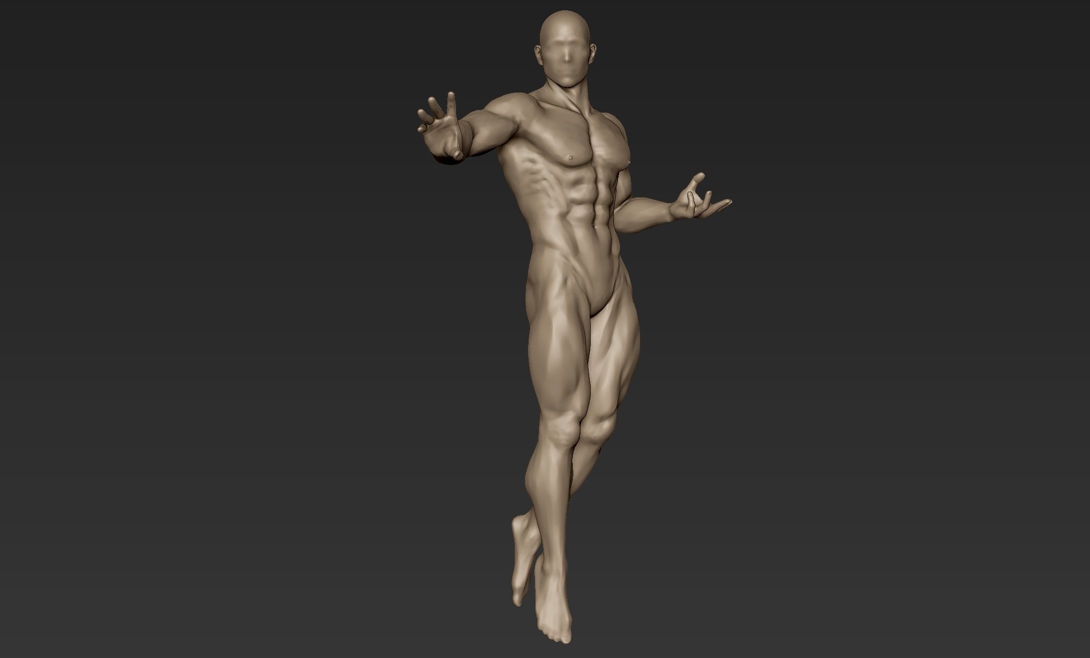 Superhero Figure Pose 4 3D model_1