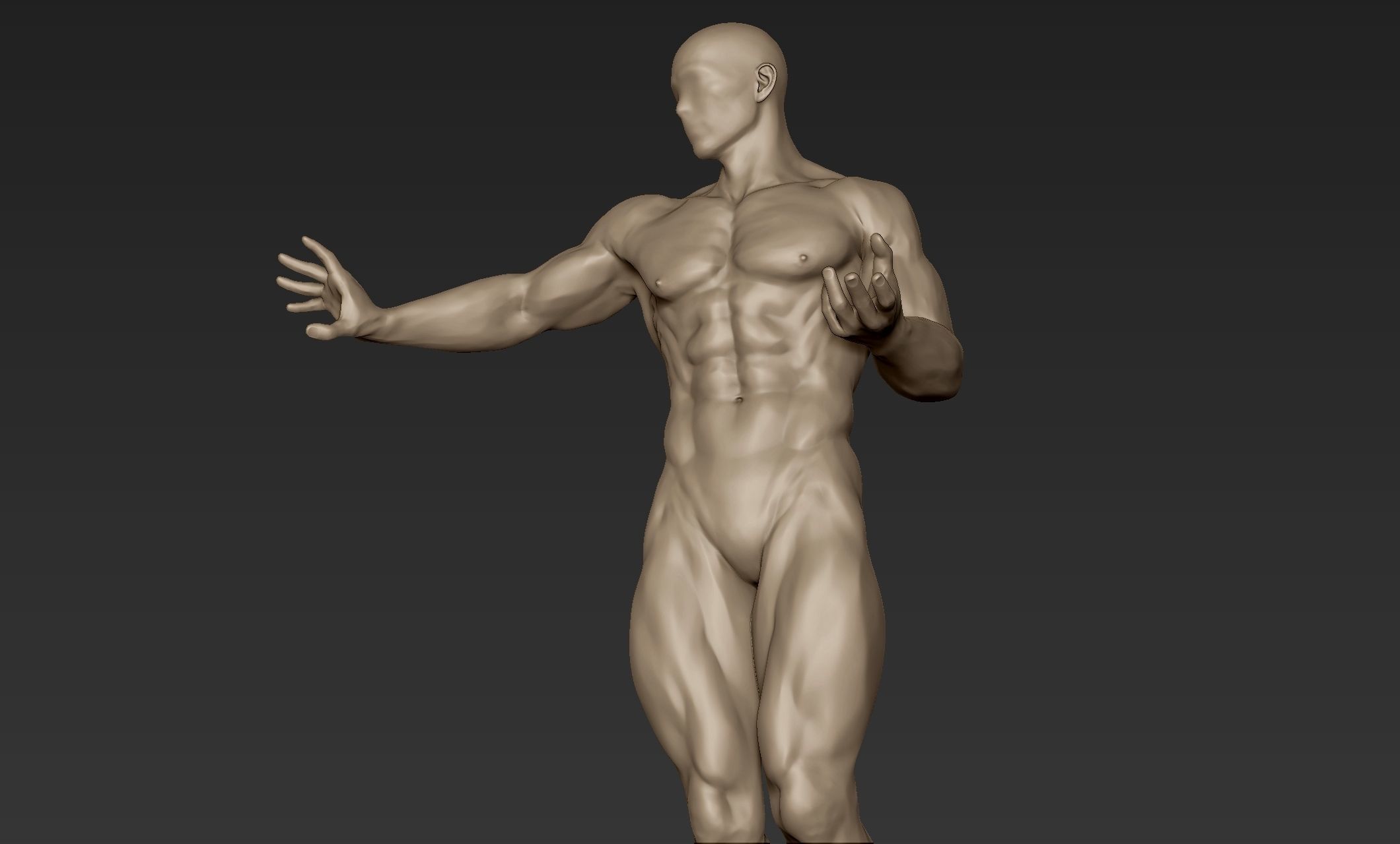 Superhero Figure Pose 4 3D model_7