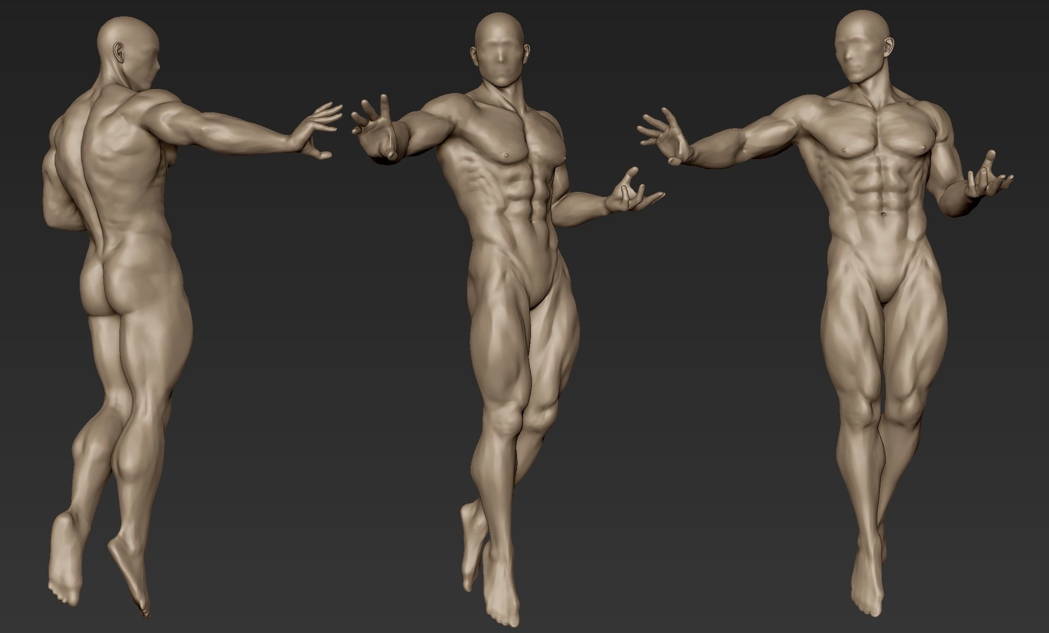 Superhero Figure Pose 4 3D model_8