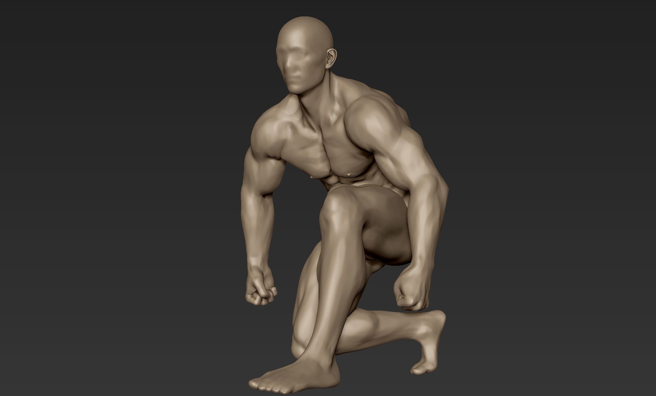 Superhero Figure Pose 5 3D model_1
