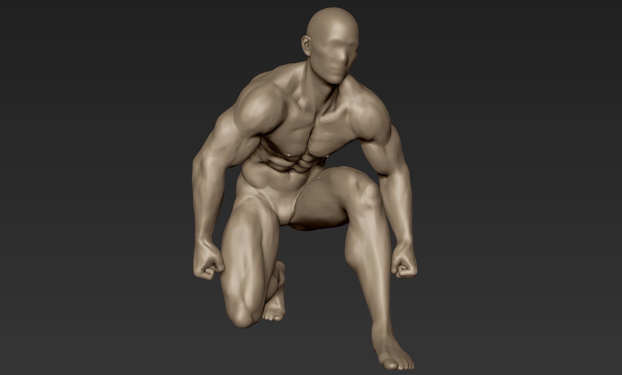 Superhero Figure Pose 5 3D model_6