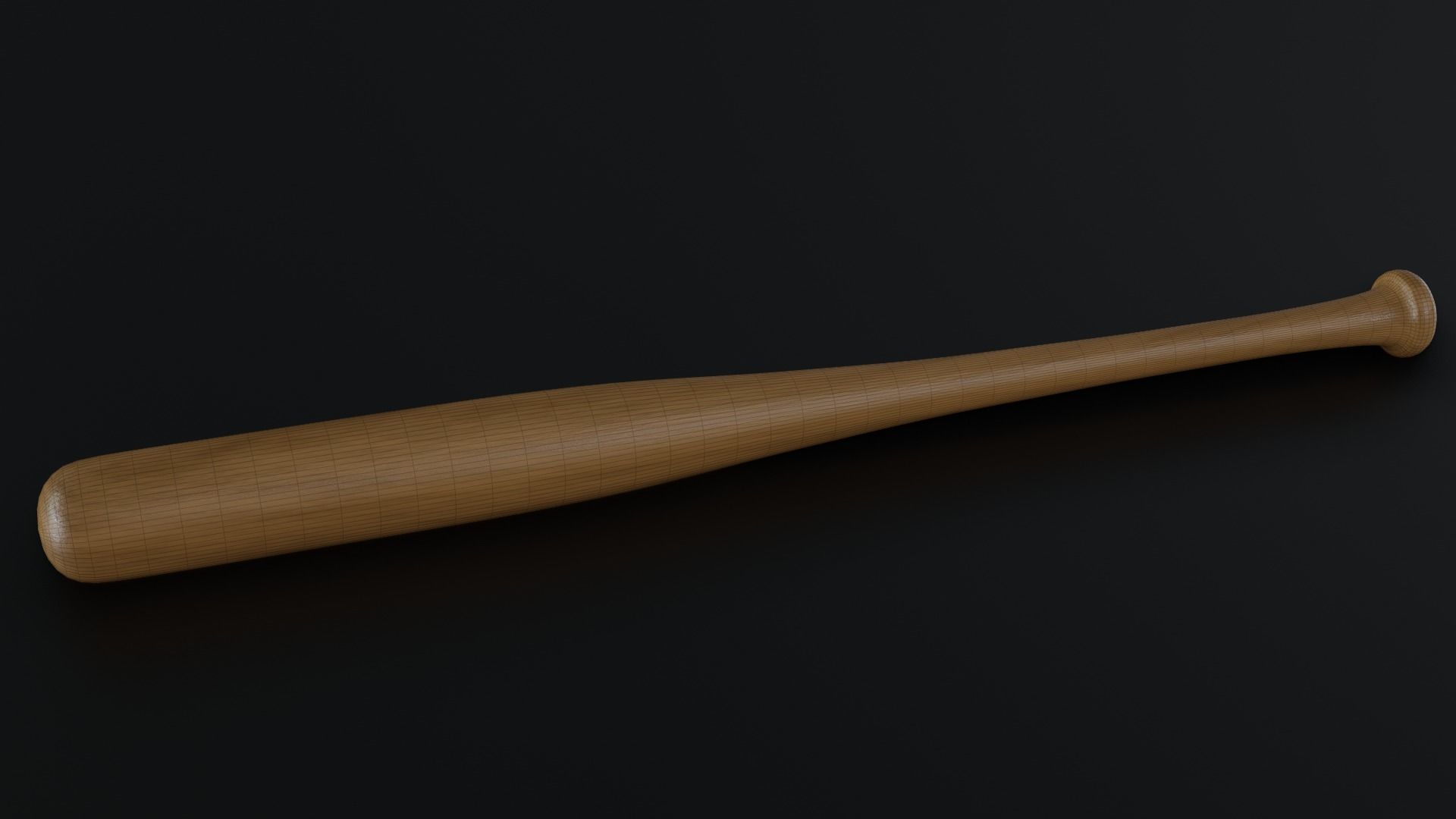 baseball bat Low-poly 3D model_4