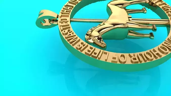 Spinning horse medallion pendant 3D print model