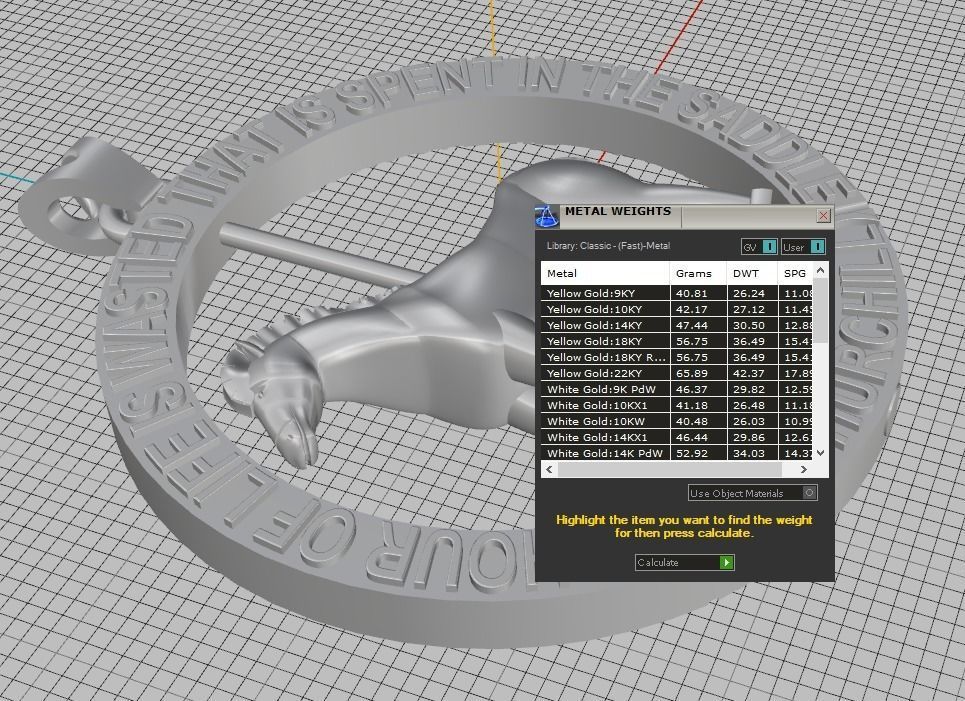 Spinning horse medallion pendant 3D print model_15
