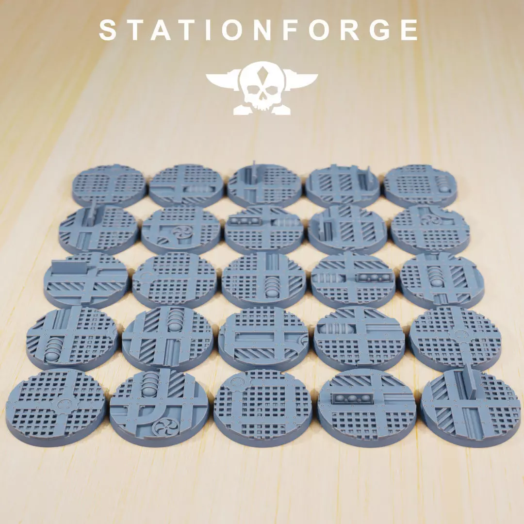 25 Industrial Bases 25mm 3D print model_0