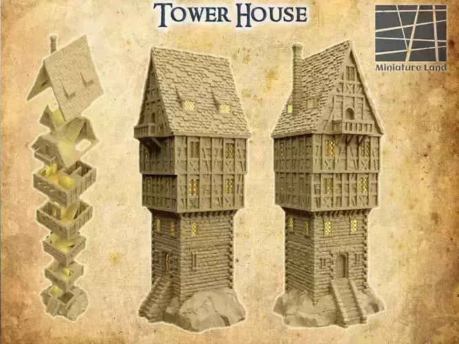 Tower House Tabletop Terrain 28 MM