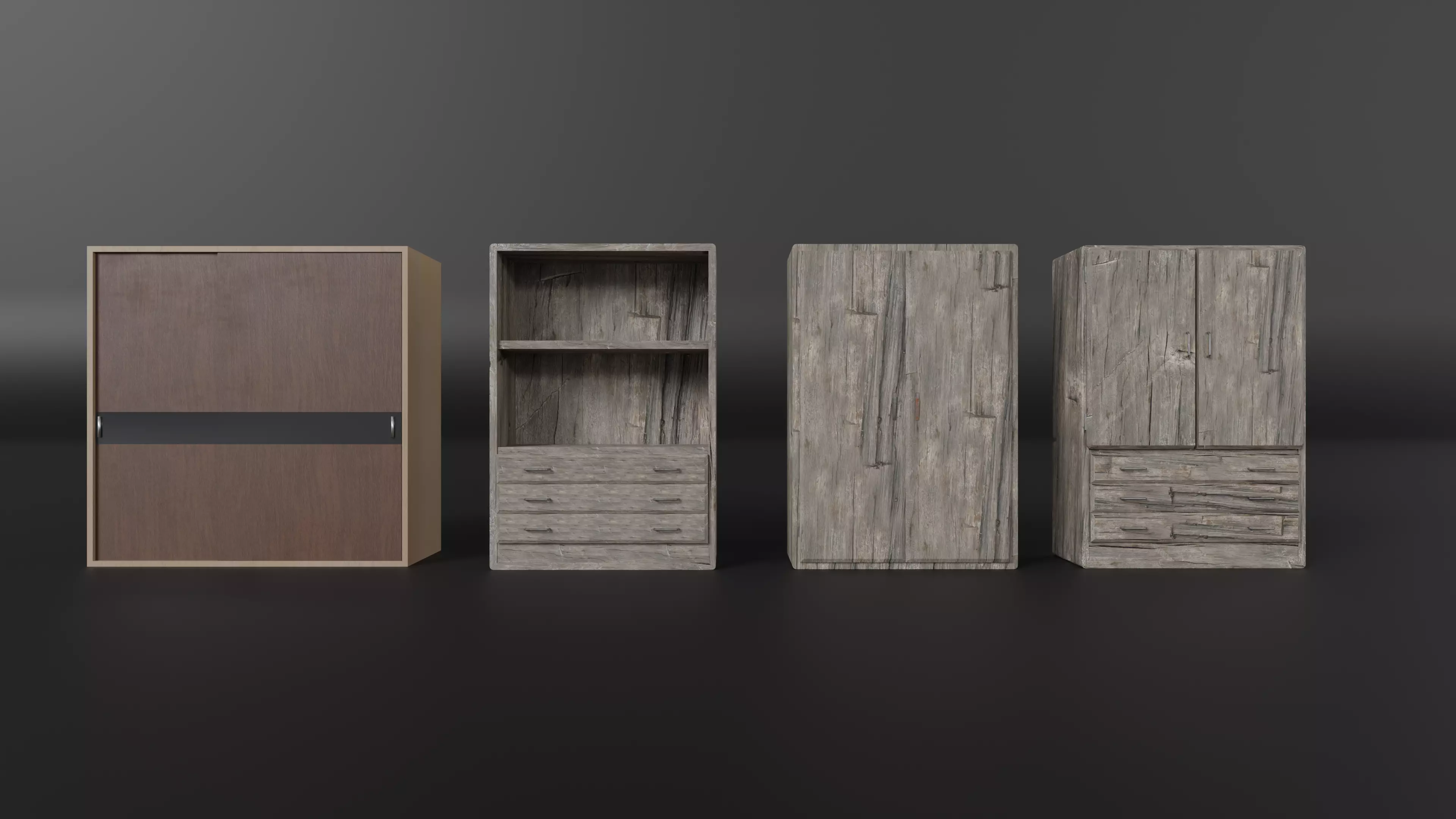Cabinet Pack Low-poly 3D model_0