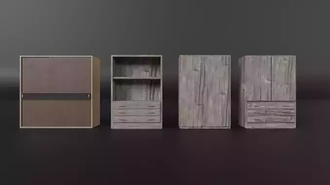 Cabinet Pack Low-poly 3D model