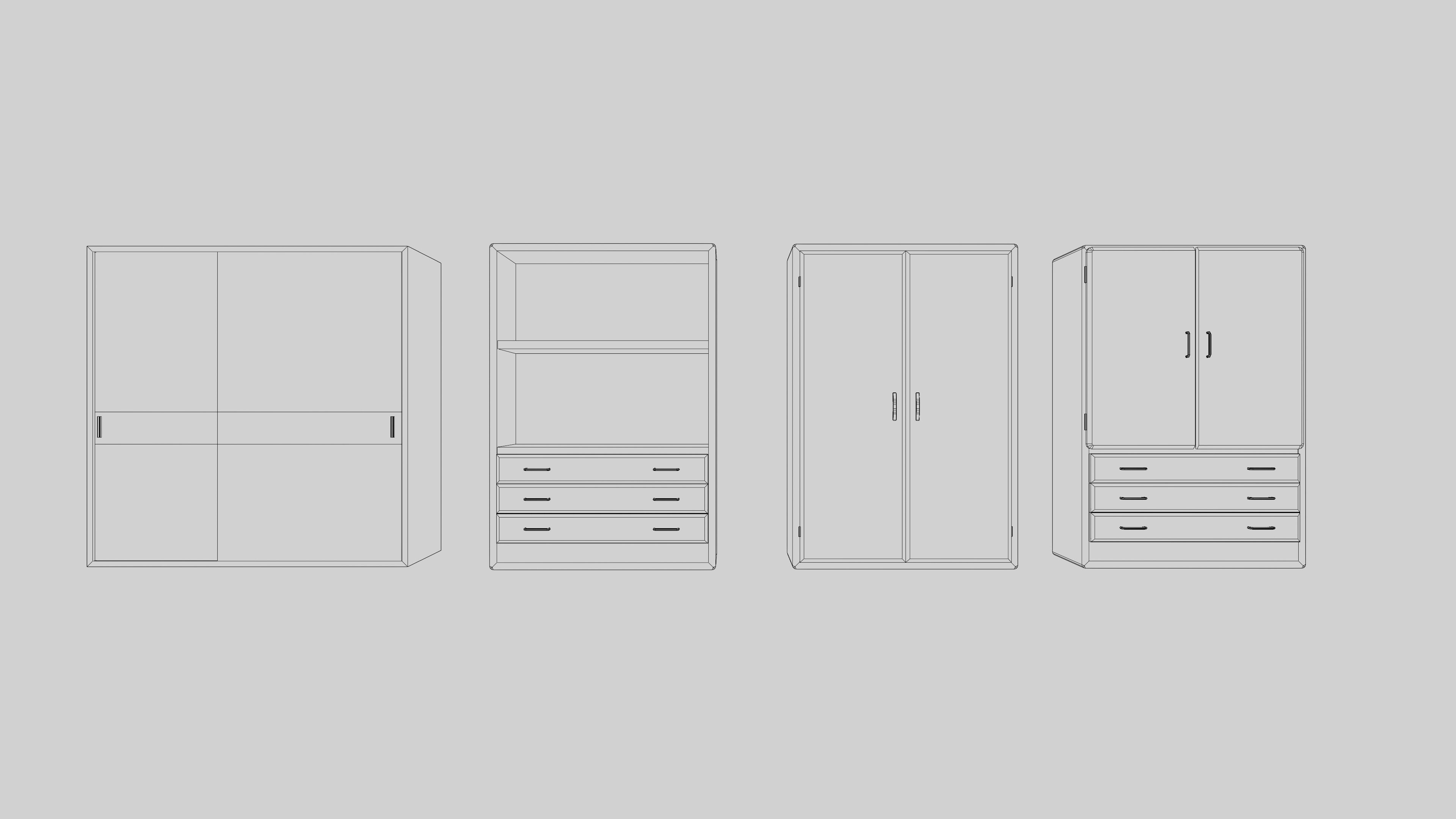 Cabinet Pack Low-poly 3D model_1