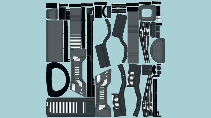 SciFi Building A07 Black - Sci Fi Exterior Design Low-poly 3D model 7