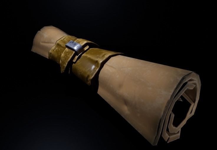 Stylized Scroll Pack Low-poly 3D model_2