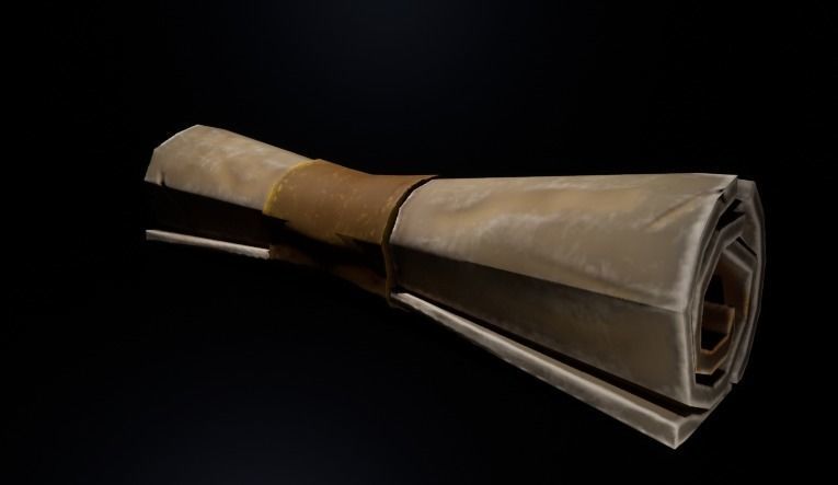 Stylized Scroll Pack Low-poly 3D model_1