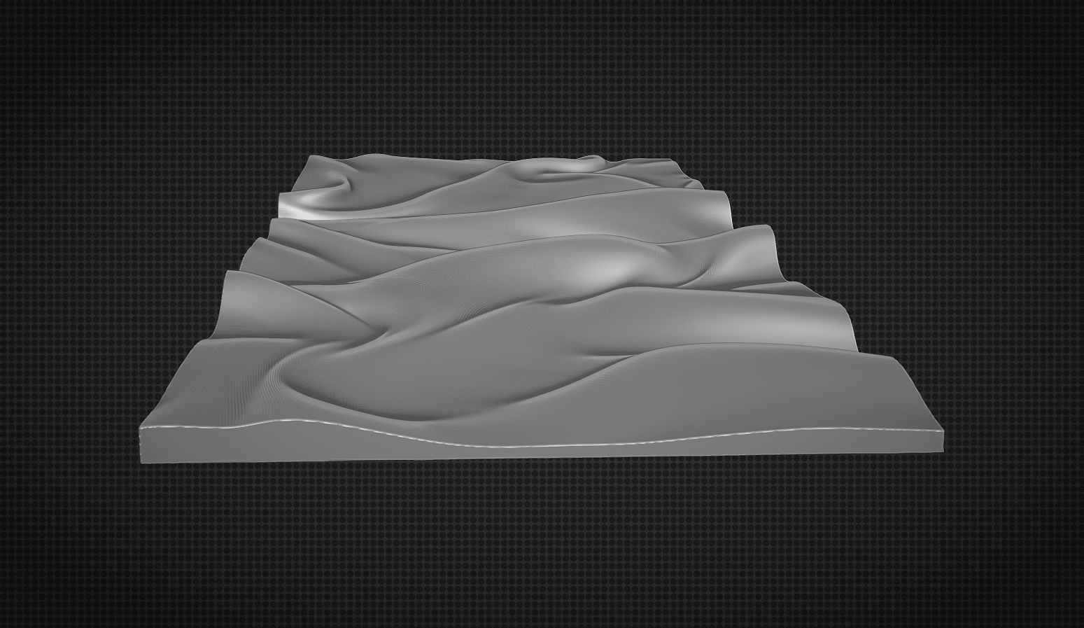 Drapery Wall Art Panel  for cnc carving 3D print model_6