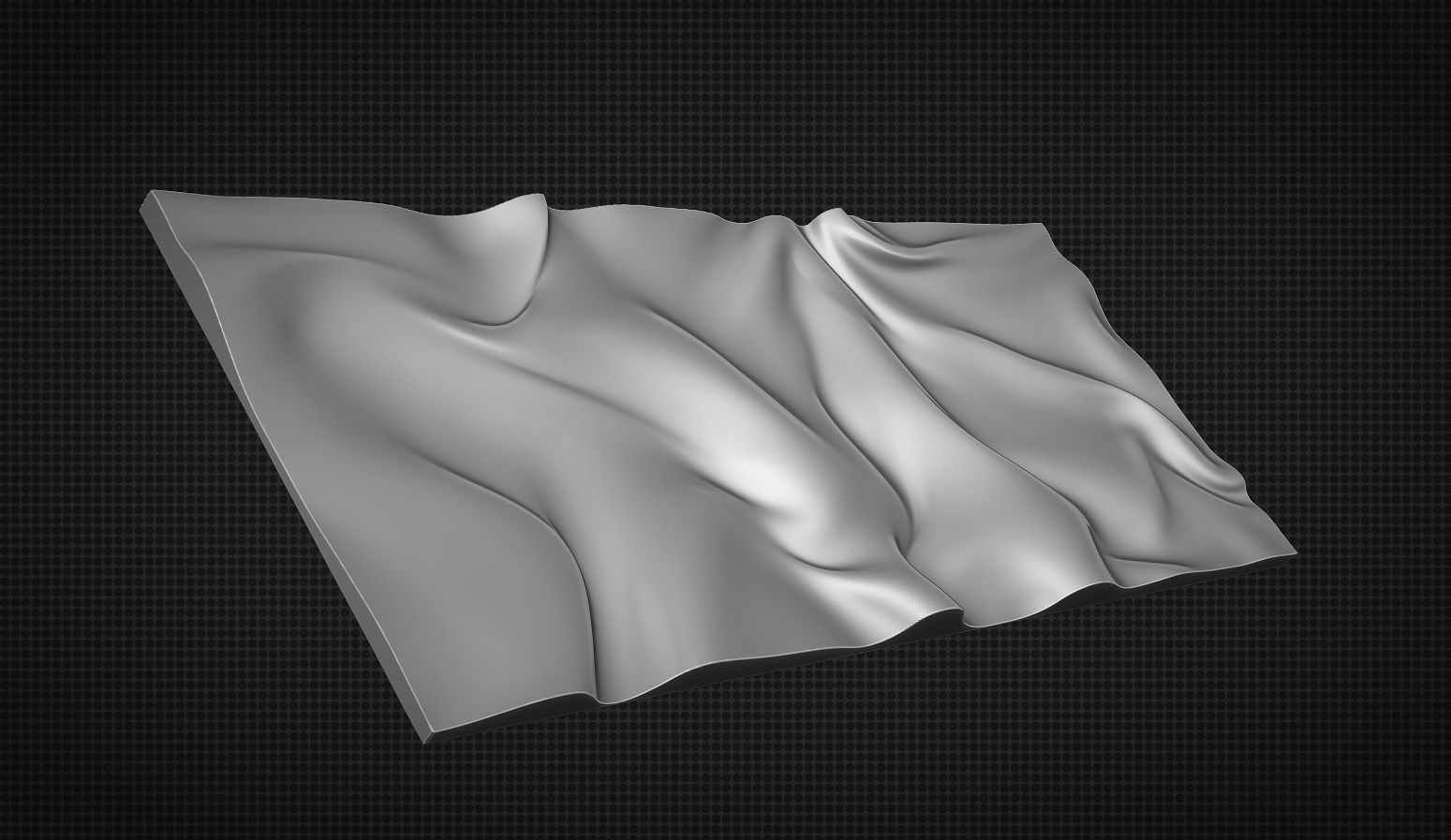 Drapery Wall Art Panel  for cnc carving 3D print model_4