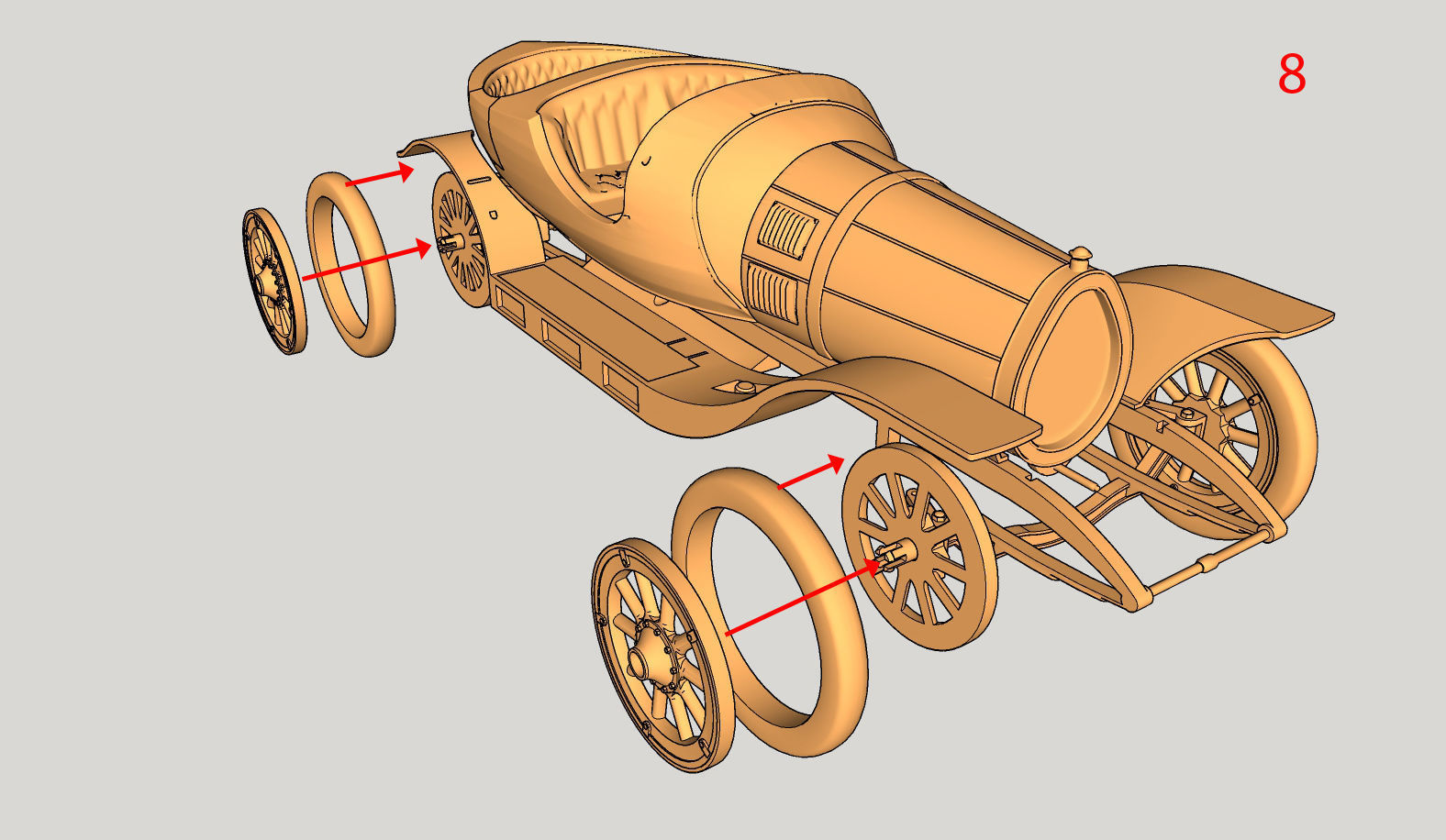 Chitty Chitty Bang Bang car PRINTABLE HIGH POLY 3D 3D print model_21