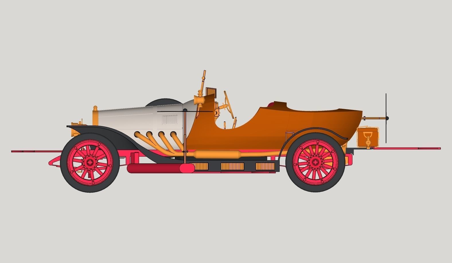 Chitty Chitty Bang Bang car PRINTABLE HIGH POLY 3D 3D print model_10