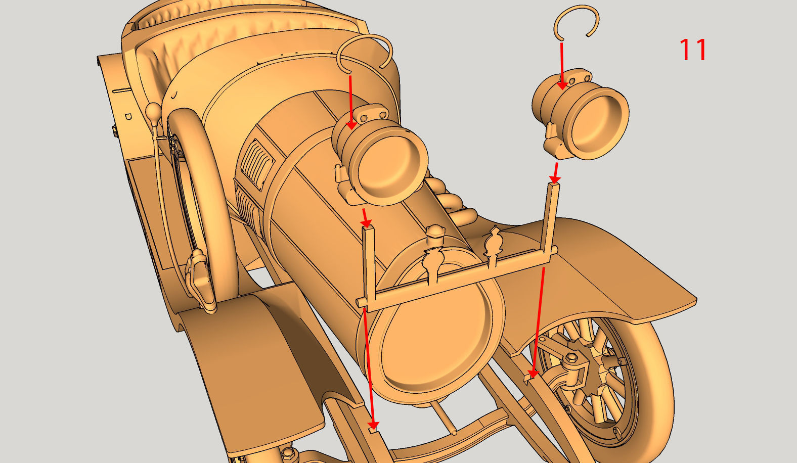 Chitty Chitty Bang Bang car PRINTABLE HIGH POLY 3D 3D print model_24