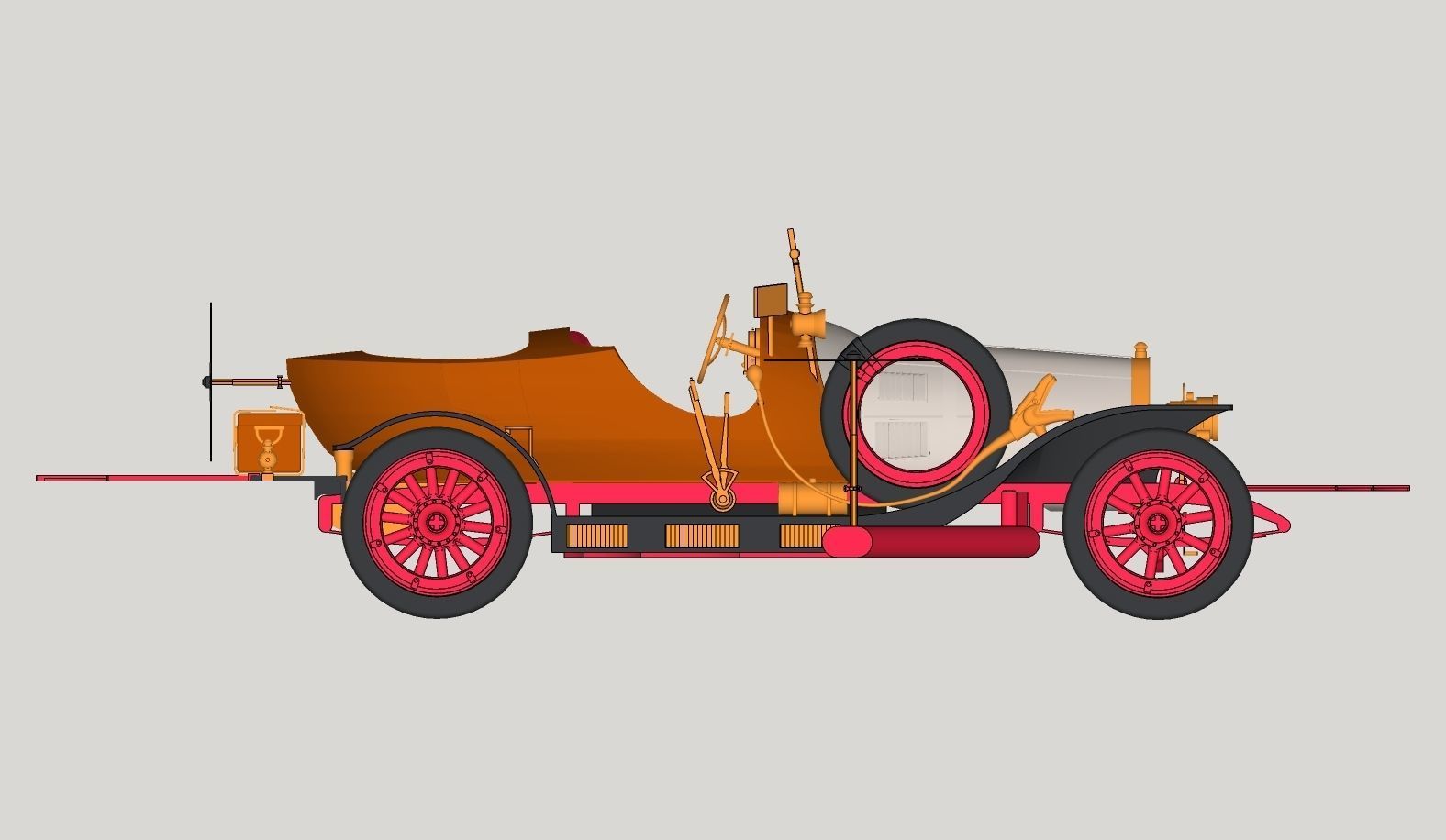 Chitty Chitty Bang Bang car PRINTABLE HIGH POLY 3D 3D print model_11