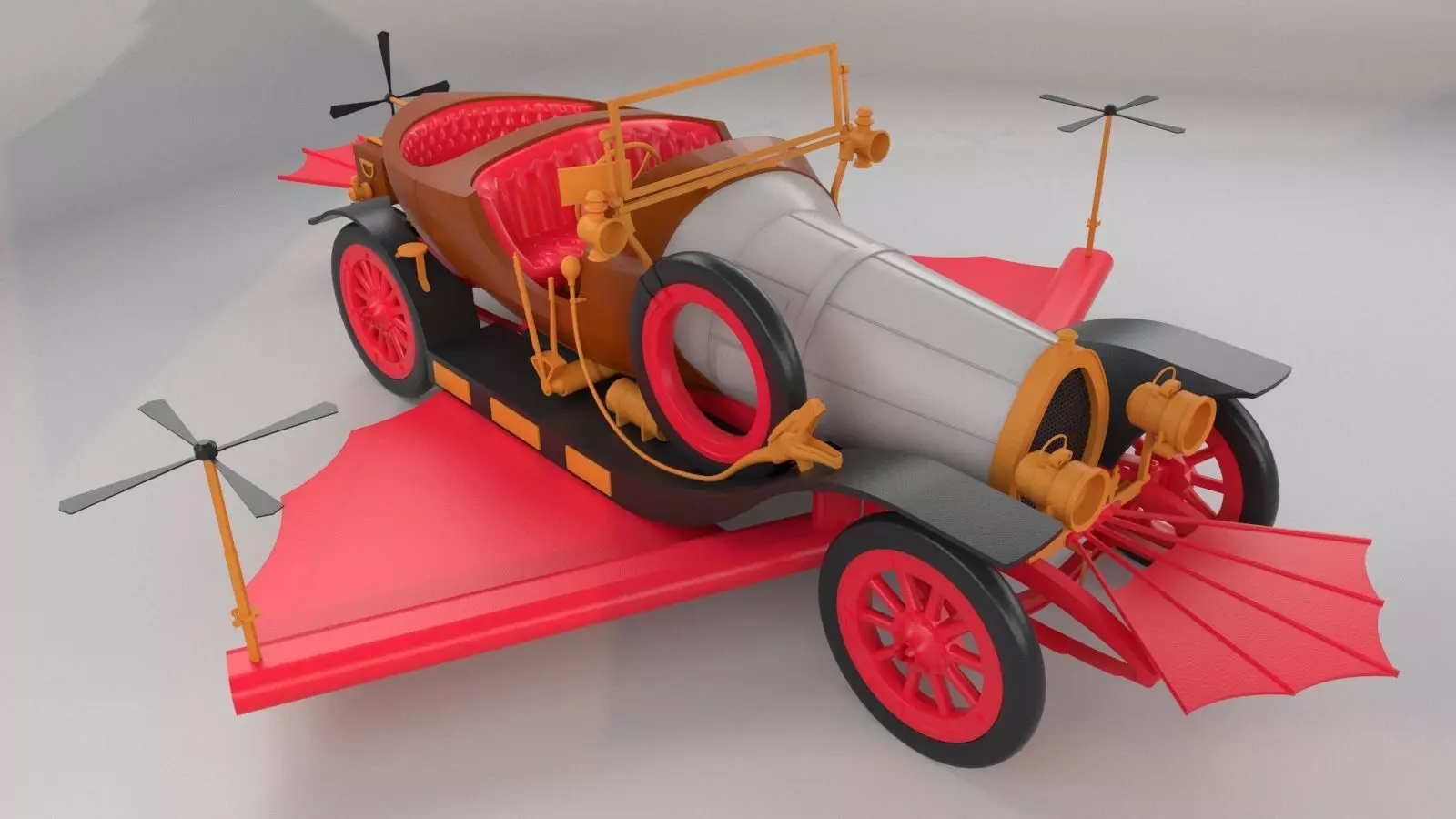 Chitty Chitty Bang Bang car PRINTABLE HIGH POLY 3D 3D print model_0