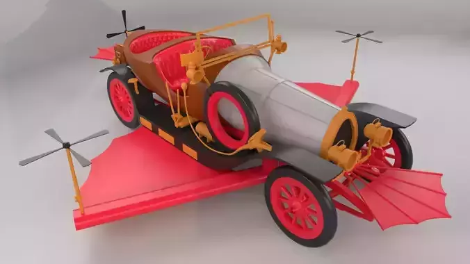 Chitty Chitty Bang Bang car PRINTABLE HIGH POLY 3D 3D print model