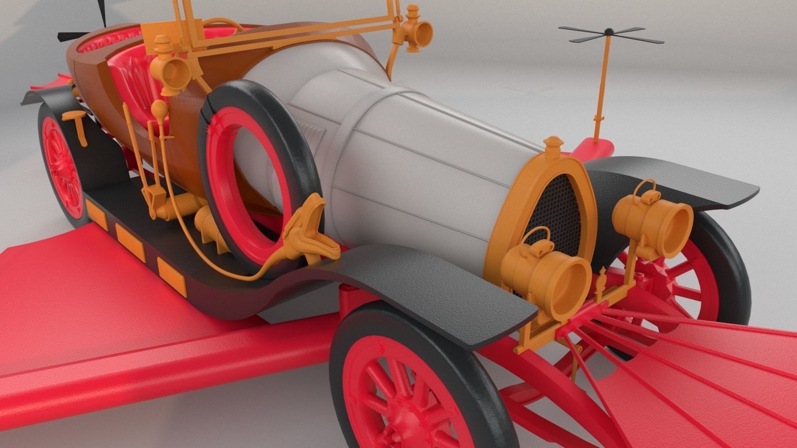 Chitty Chitty Bang Bang car PRINTABLE HIGH POLY 3D 3D print model_2