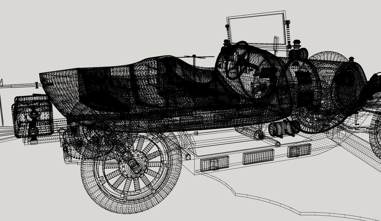 Chitty Chitty Bang Bang car PRINTABLE HIGH POLY 3D 3D print model_7