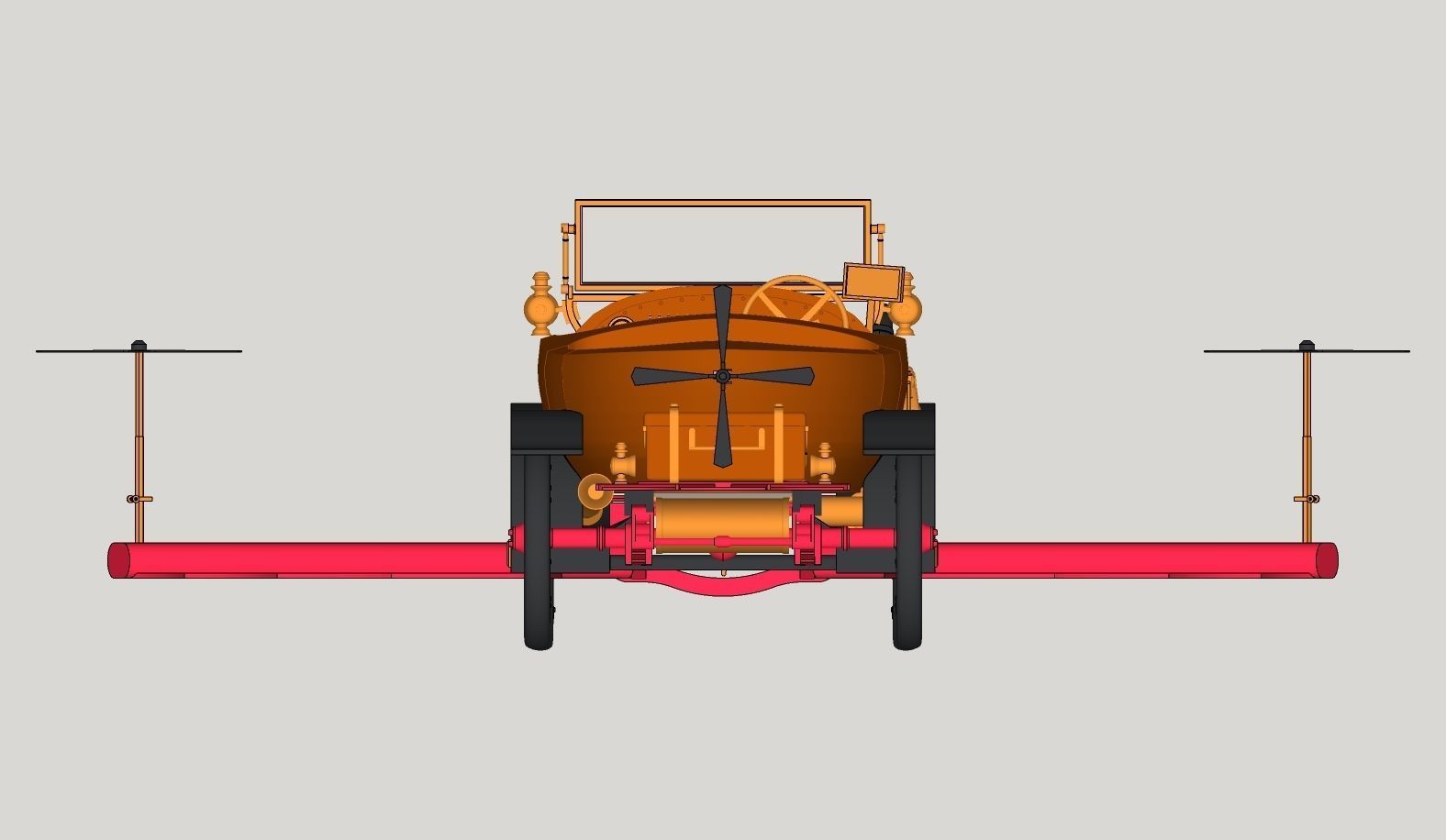 Chitty Chitty Bang Bang car PRINTABLE HIGH POLY 3D 3D print model_9